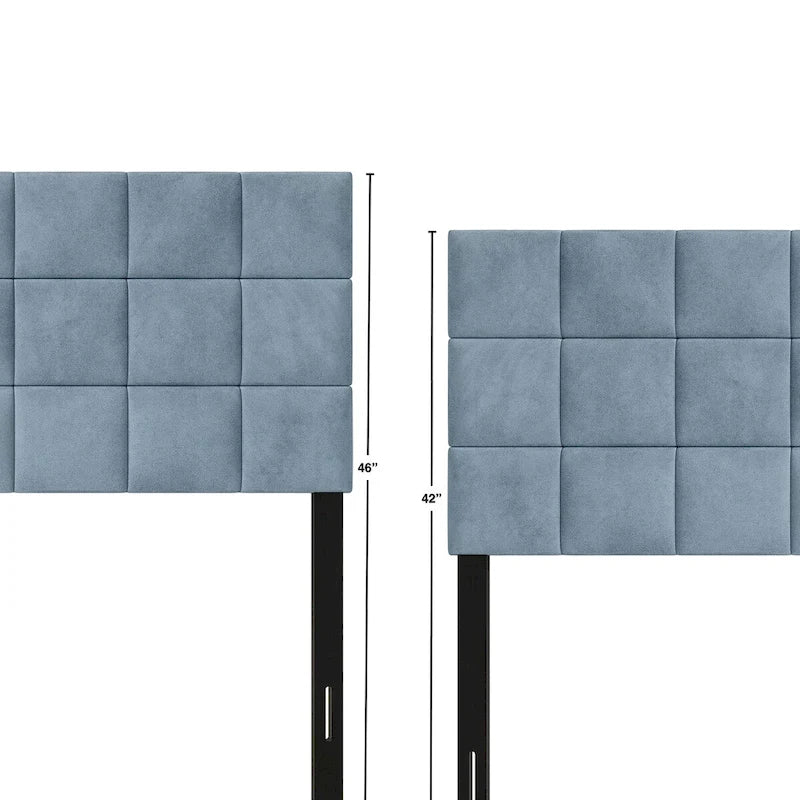 Tête de lit capitonnée en velours avec motif carré