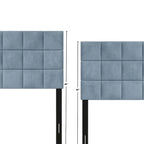 Tête de lit capitonnée en velours avec motif carré
