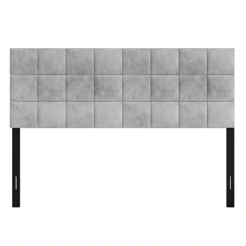 Tête de lit capitonnée en velours avec motif carré