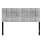 Tête de lit capitonnée en velours avec motif carré