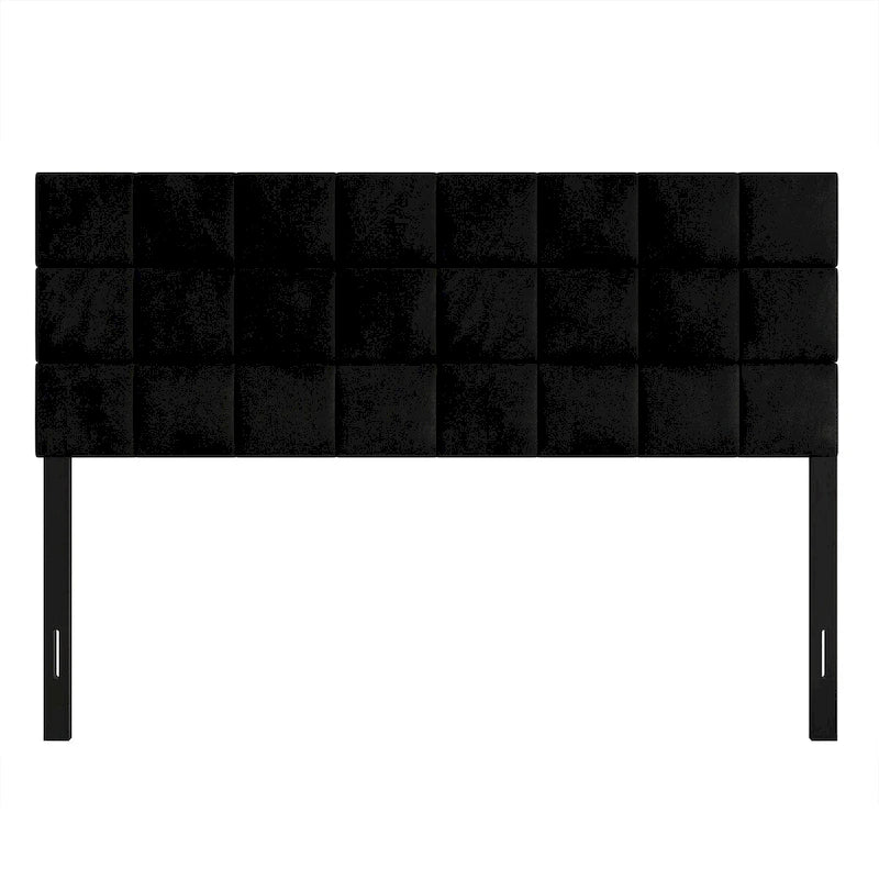 Tête de lit capitonnée en velours avec motif carré